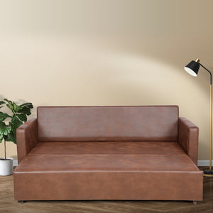 Sofa Cum Bed Three Seater - Arbor Brown (7477364129956)