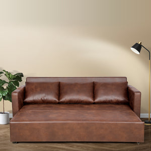 Sofa Cum Bed Three Seater - Arbor Brown (7477364129956)